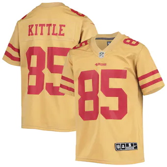 youth nike george kittle gold san francisco 49ers inverted 
